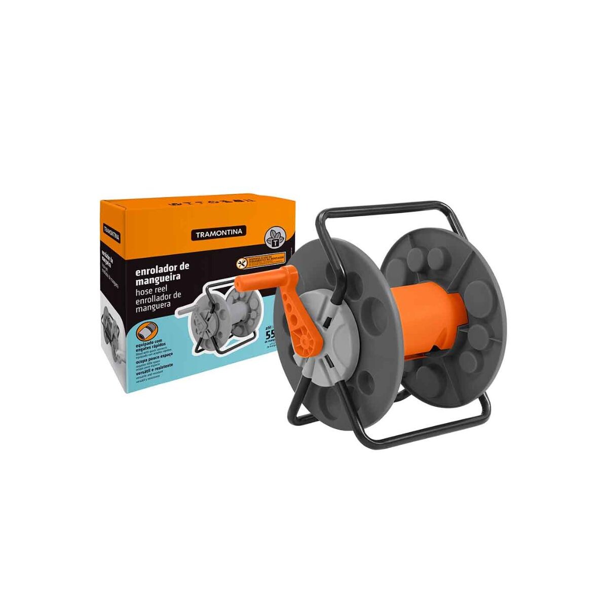 Enrollador De Manguera S/ruedas 55mts Tramontina 