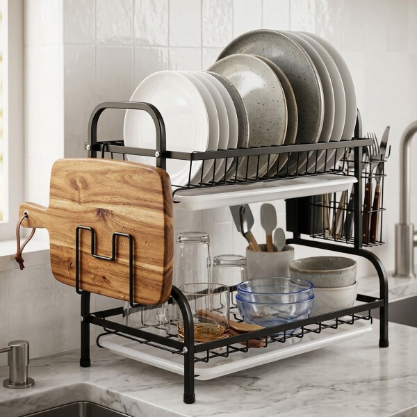 Escurridor de Platos Seca Vajilla Y Cubiertos Mesada Cocina De 2 Niveles Imback Escurridor de Platos Seca Vajilla Y Cubiertos Mesada Cocina De 2 Niveles Imback