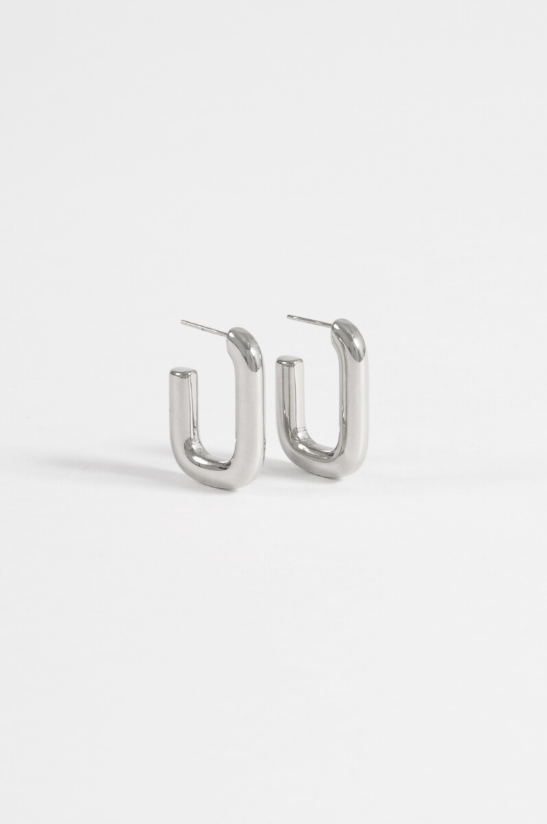 Aros acero rectangulares - plateado 