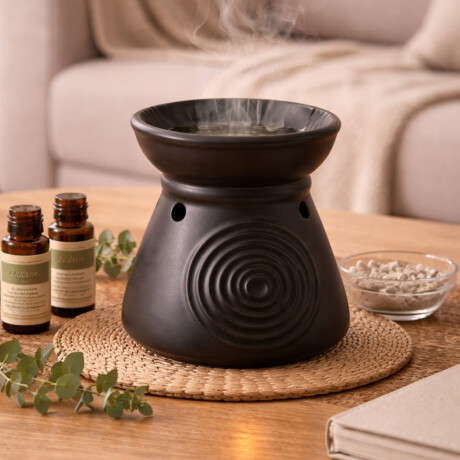 Hornito para aceites de cerámica Clásico Negro