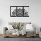 Triptico Cuadro Mandala En Madera Calada 103 X 70 Cmts Negro