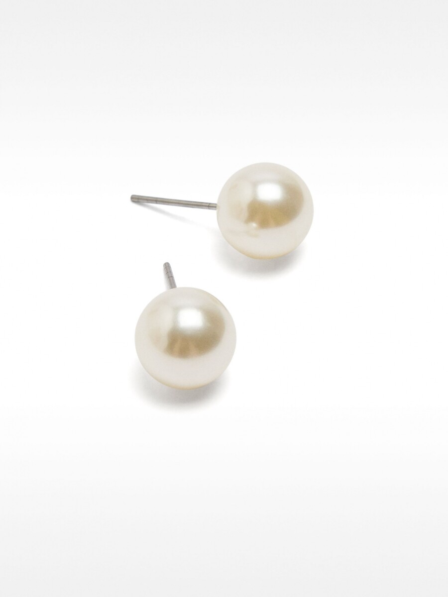 Pendientes Cortos Perla beige