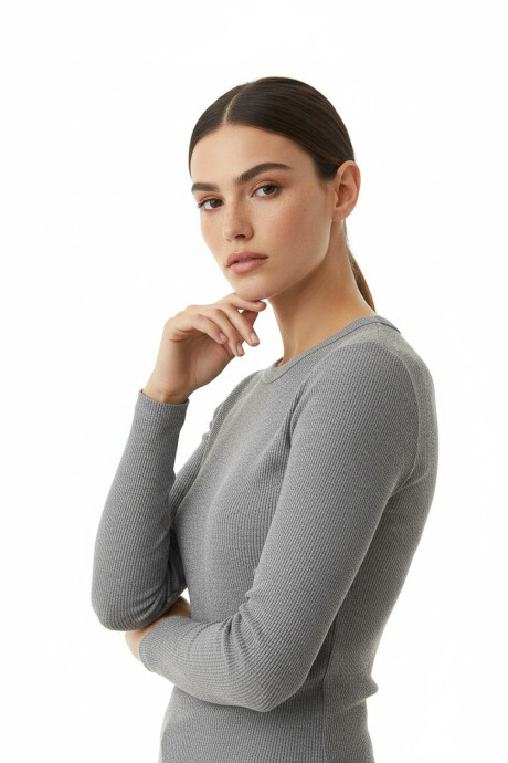 Polera Guelma Gris Melange Medio