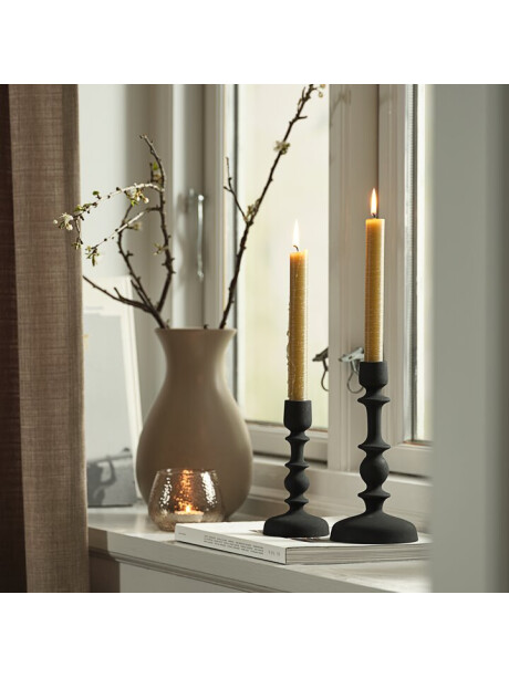 Candelabro CASPAR Ø10xH21 cm negro Candelabro CASPAR Ø10xH21 cm negro