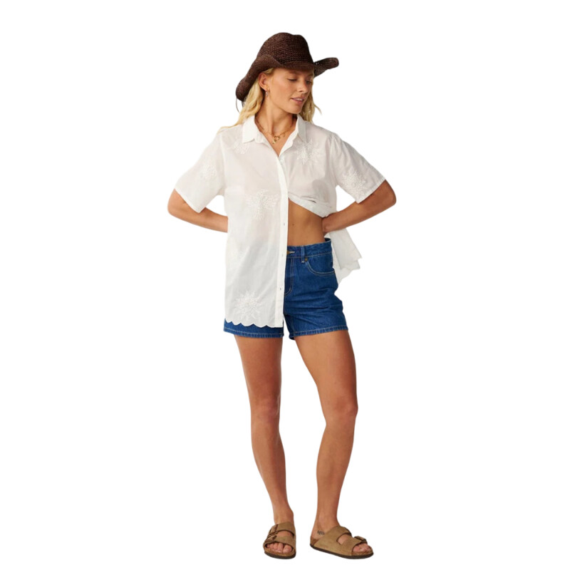 Camisa Rip Curl Bossa Nova Emb - Blanco Camisa Rip Curl Bossa Nova Emb - Blanco