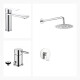 JUEGO COMPLETO DE GRIFERIA CROMO AQUALIA LINEA SALEMI CROMO