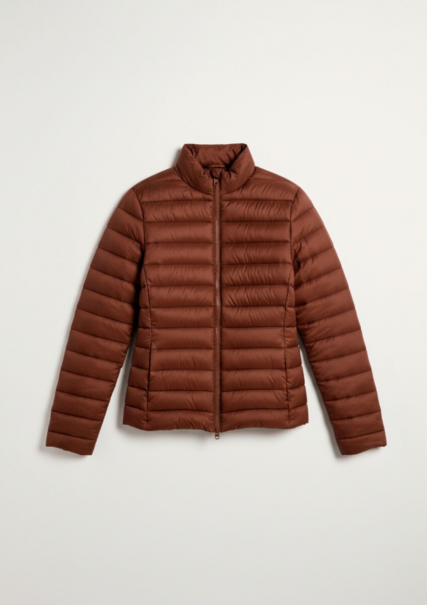 CAMPERA PUFFER CON BOLSILLOS - MARRÓN 
