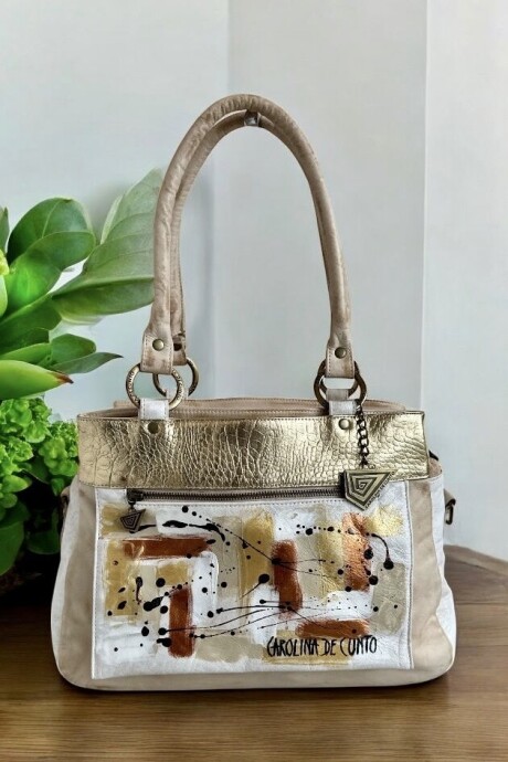 Cartera De Cuero Modelo VITALIA Con Arte Pintado A Mano Cartera De Cuero Modelo VITALIA Con Arte Pintado A Mano