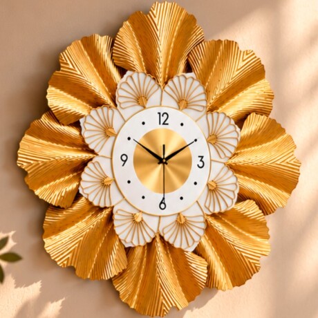 Reloj De Pared Flores Doradas Reloj De Pared Flores Doradas