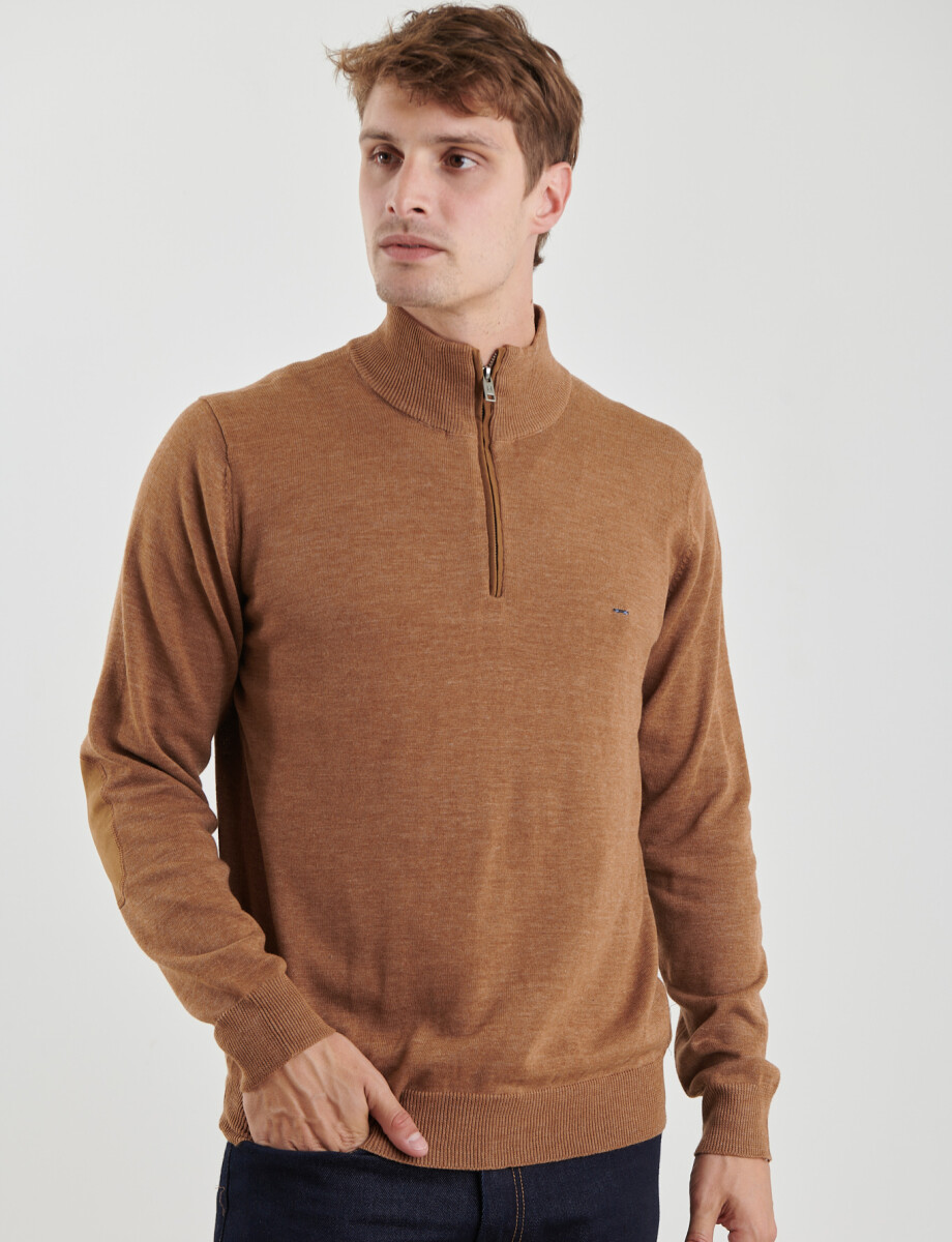 470996 SWEATER MEDIO CIERRE HARRINGTON LABEL Camel