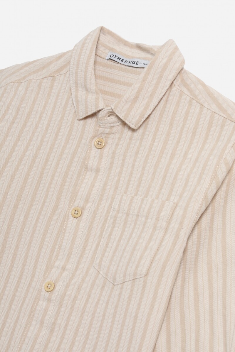 Camisa rústica rayada BEIGE