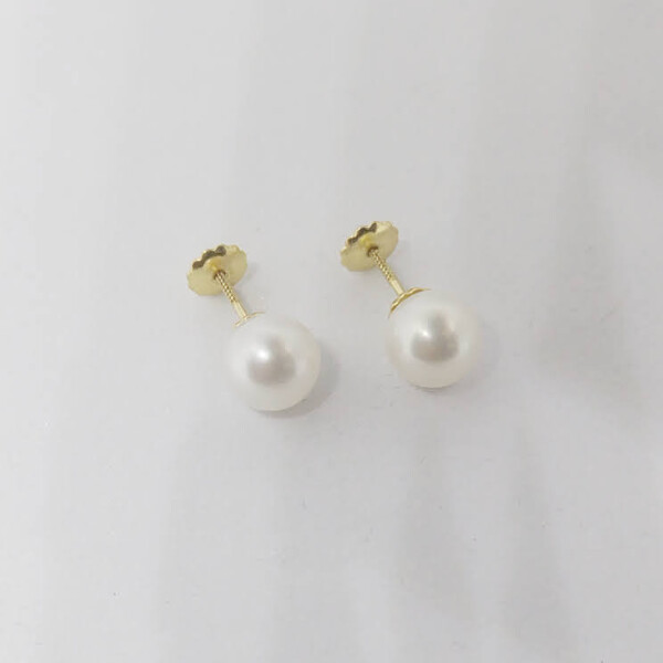 Caravanas de perlas de cultivo en oro 18kilates. 7.5 mm Caravanas de perlas de cultivo en oro 18kilates. 7.5 mm