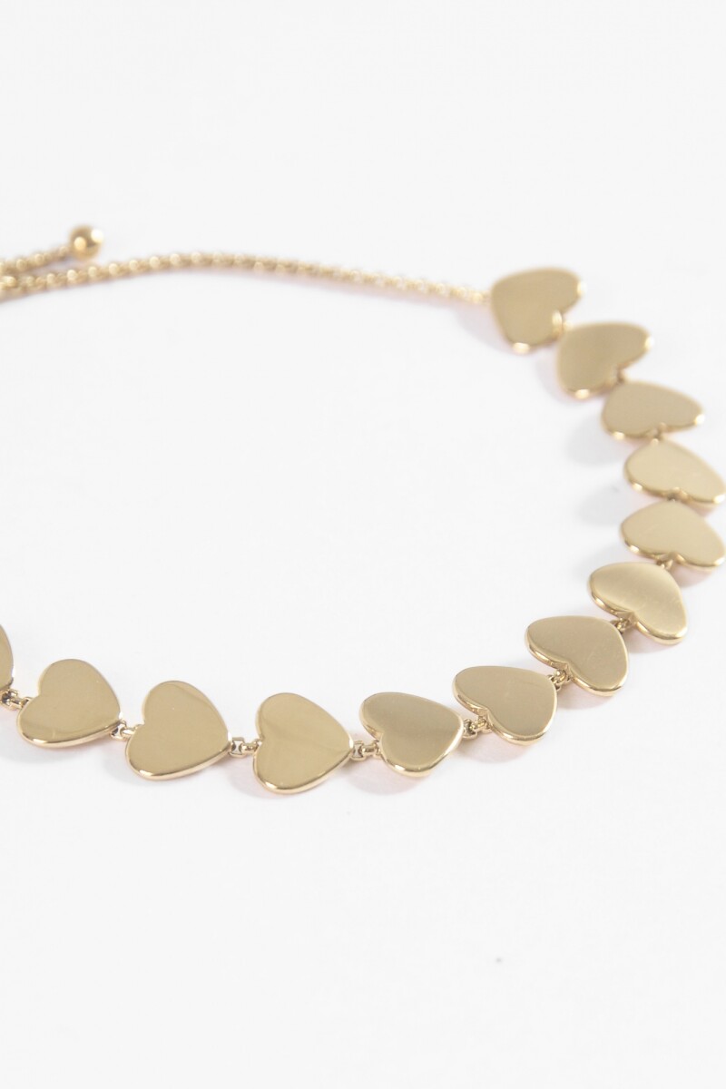 Pulsera acero hearts dorado
