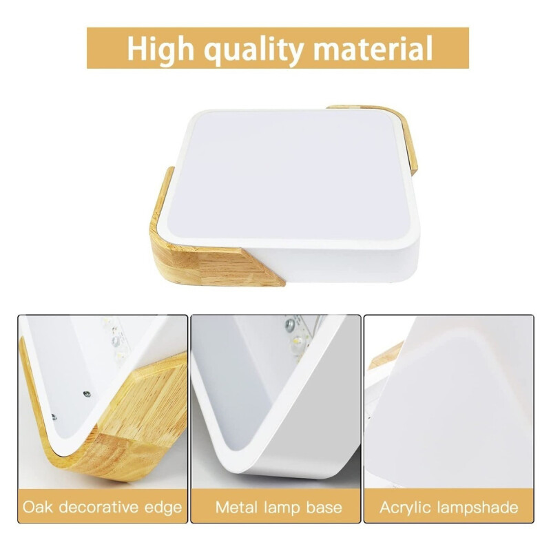 Luminaria Plafon Led 30 X 30cm Metal Y Madera Varios Colores Luminaria Plafon Led 30 X 30cm Metal Y Madera Varios Colores