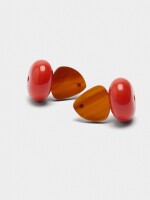 Pendientes Cortos Con Resina rojo