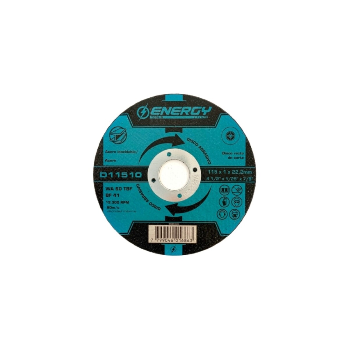 Disco abrasivo corte acero/a.Inox. 4 1/2"(115X1,0x22,2mm) -Energy 
