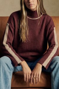 Polera Combinada Bordeaux