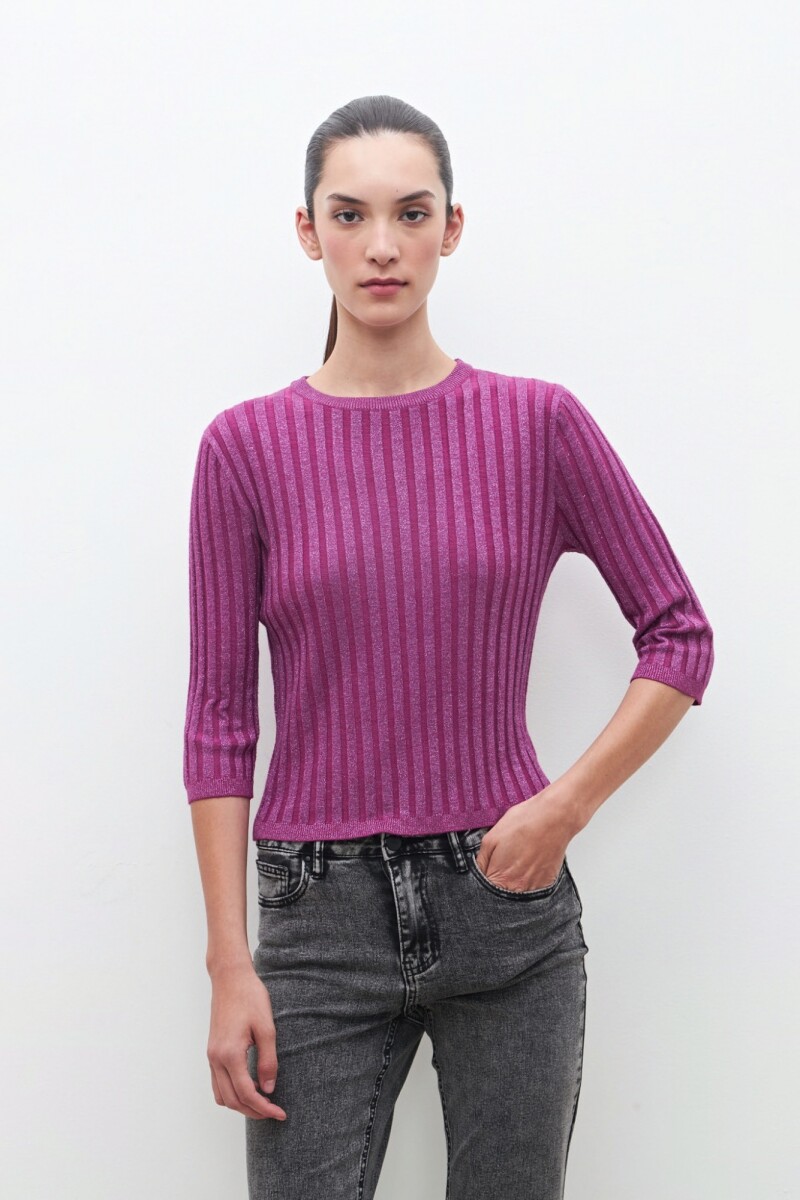 Sweater canale lurex cereza