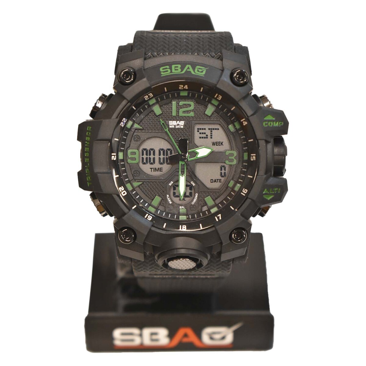 Reloj Deportivo de Pulsera con Pantalla Luz Led para Hombre - Verde 