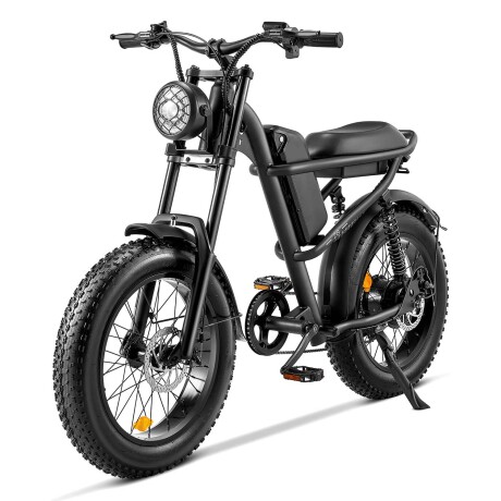Bicicleta Eléctrica Gyroor Z8 R20 Diseño Motocicleta con Luz Negro