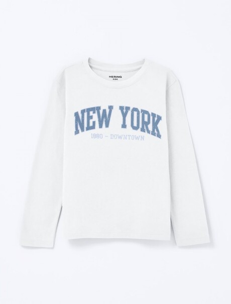 CAMISETA INFANTIL CON ESTAMPA BLANCO