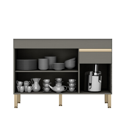 Modulo Bajo Mesada Sin Tapa Tres Puertas De 120 cms. GRIS