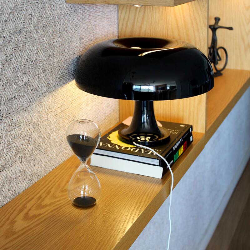 Lampara de mesa retro Mushroom negro