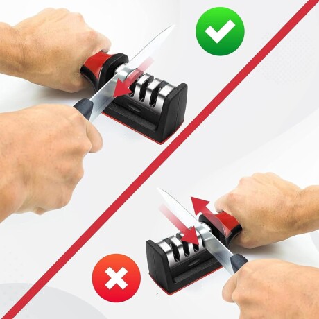 Afilador de cuchillo ergonómico de 3 etapas Afilador de cuchillo ergonómico de 3 etapas