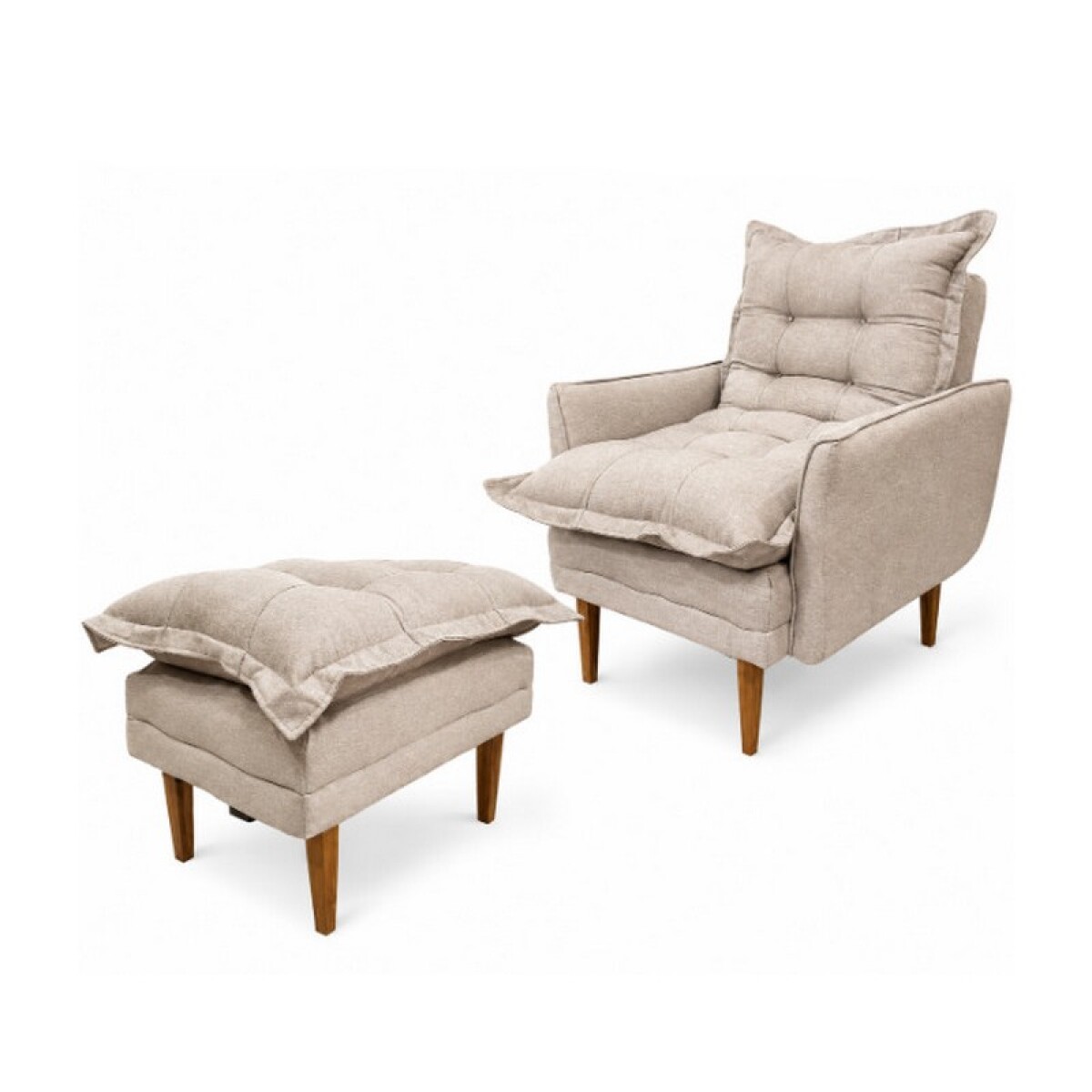 POLTRONA + PUFF CLASSIC 1LUGAR MARRON TOSTADO. HELLEN 
