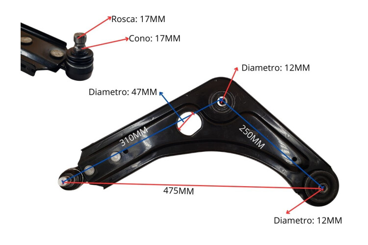 Parilla De Suspension Delantera Ford Escort 90-03 Izq Parilla De Suspension Delantera Ford Escort 90-03 Izq