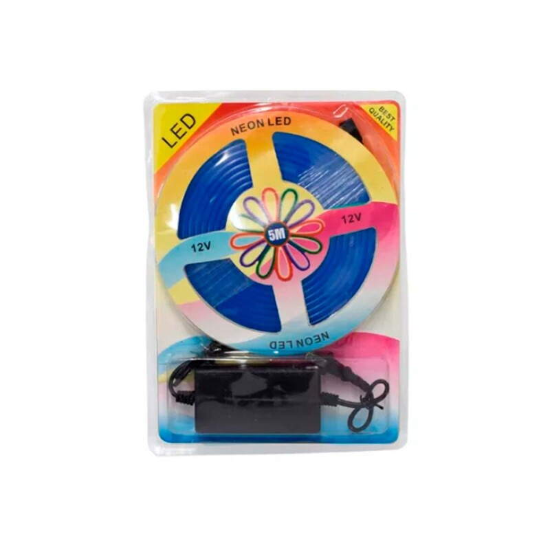 Kit completo Cinta Tira led neon flexible 5 metros azul Kit completo Cinta Tira led neon flexible 5 metros azul