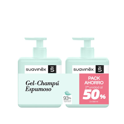 Shampoo Espumoso Bebé 500ml Pack 2 unidades Suavinex Shampoo Espumoso Bebé 500ml Pack 2 unidades Suavinex