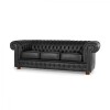 Sillón 100% Cuero - 3 Cuerpos - Chesterfield Negro