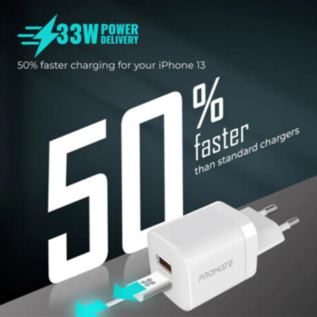 Cargador Promate 33w Usb A/c Quick Charge Cargador Promate 33w Usb A/c Quick Charge