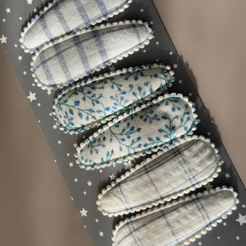Broches Tic Tac Pattern Azulino X 8