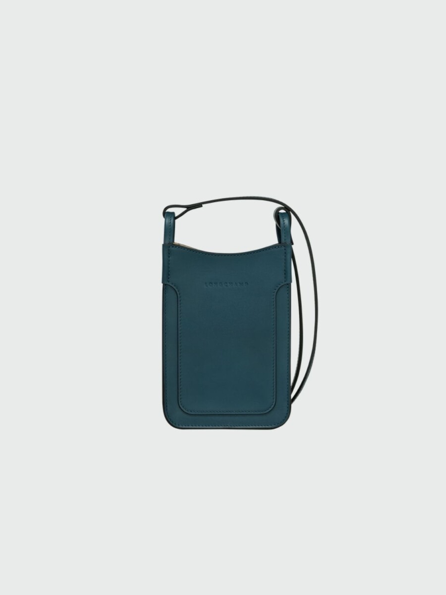 Longchamp -Funda de teléfono con cordón, Le Foulonné - Azul 