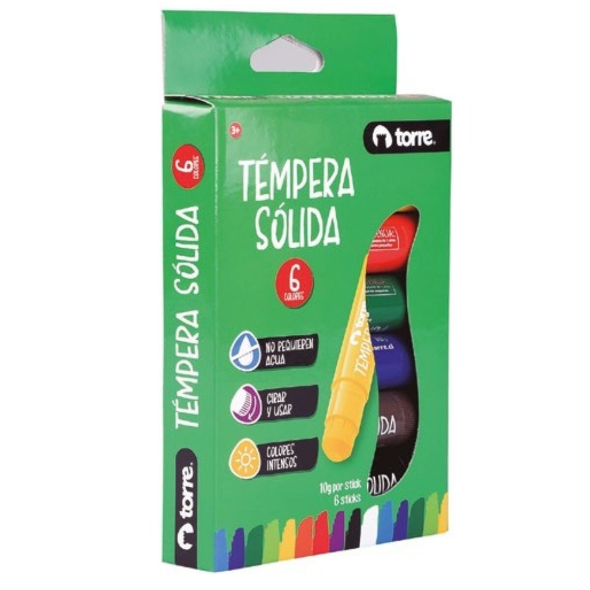 TORRE PEKES TEMPERA SOLIDA X 6 COLORES 