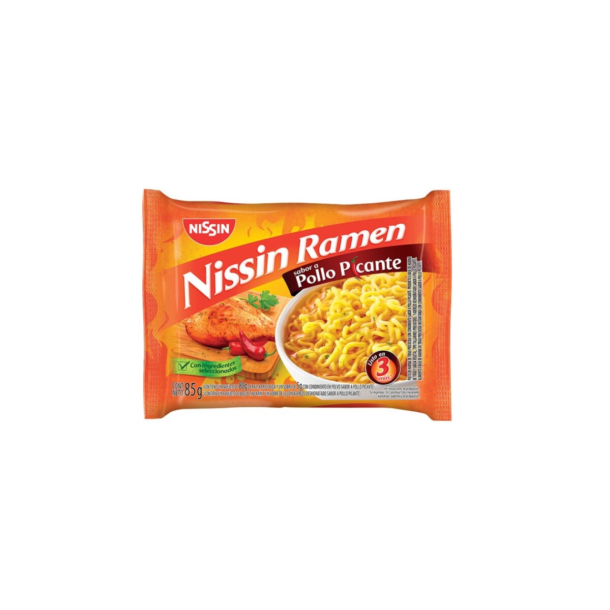 NISSIN FIDEO RAMEN POLLO PICANTE 85G 