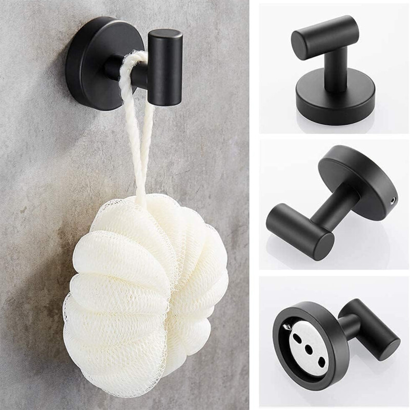 Conjunto de accesorios para baño 6 piezas en metal NEGRO