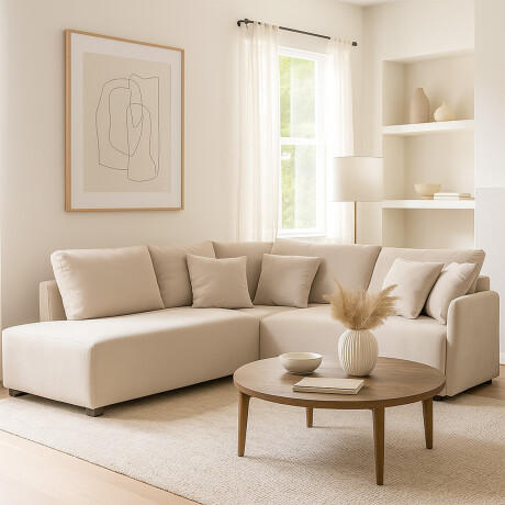 Rinconera Modulare - Tela Microfibra - Chaise izquierdo FX4-10 (Beige)