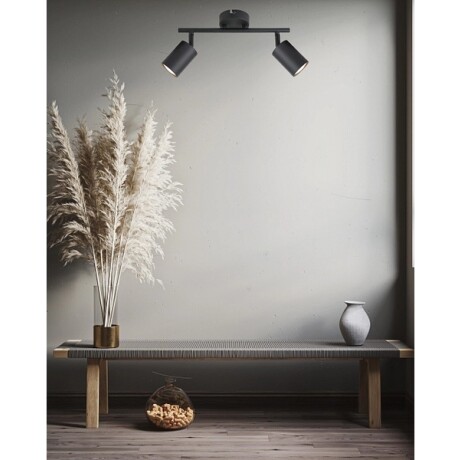 Spot 2 Luces Orientable Para Adosar En Techo / Pared Negro