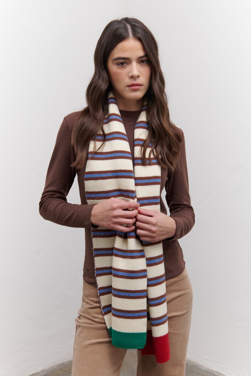 BUFANDA STRIPE NATURAL