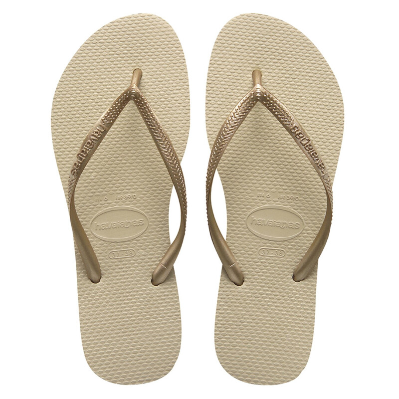 Sandalias de Mujer Havaianas Havaiana SLIM Beige Arena - Dorado