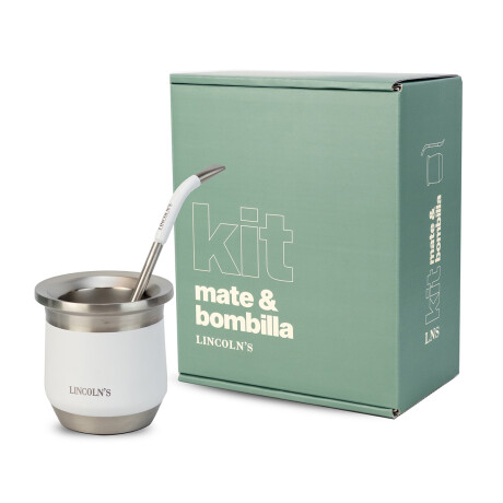 Kit Mate y Bombilla Lincoln's Amaranto Blanco Kit Mate y Bombilla Lincoln's Amaranto Blanco
