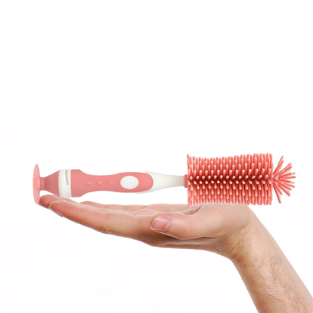 Cepillo limpia biberon BUBA silicona rosado