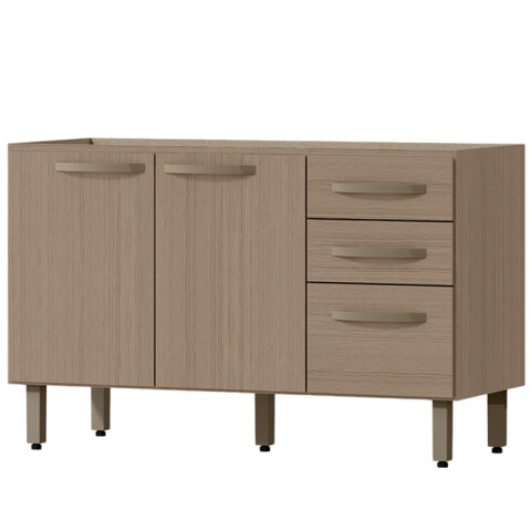 Bajo mesada 3 puertas 2 cajones S/Pileta 120x50x73cm Bajo mesada 3 puertas 2 cajones S/Pileta 120x50x73cm