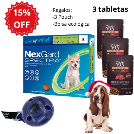NEXGARD SPECTRA DOG 7.6 - 15 KG * 3 COMPRIMIDOS Nexgard Spectra Dog 7.6 - 15 Kg * 3 Comprimidos