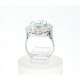 Anillo Oro 18K Blanco Con Aguamarina Central Y Brillantes Anillo Oro 18K Blanco Con Aguamarina Central Y Brillantes
