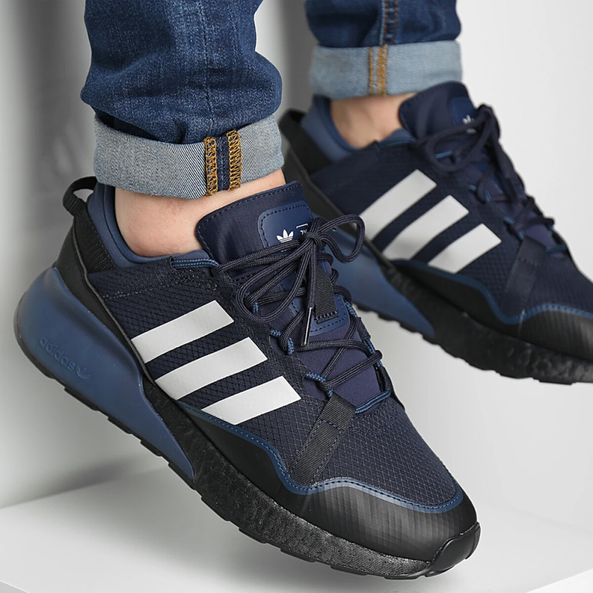 adidas ZX 2K BOOST PURE - Black/Grey/Blue — Zooko