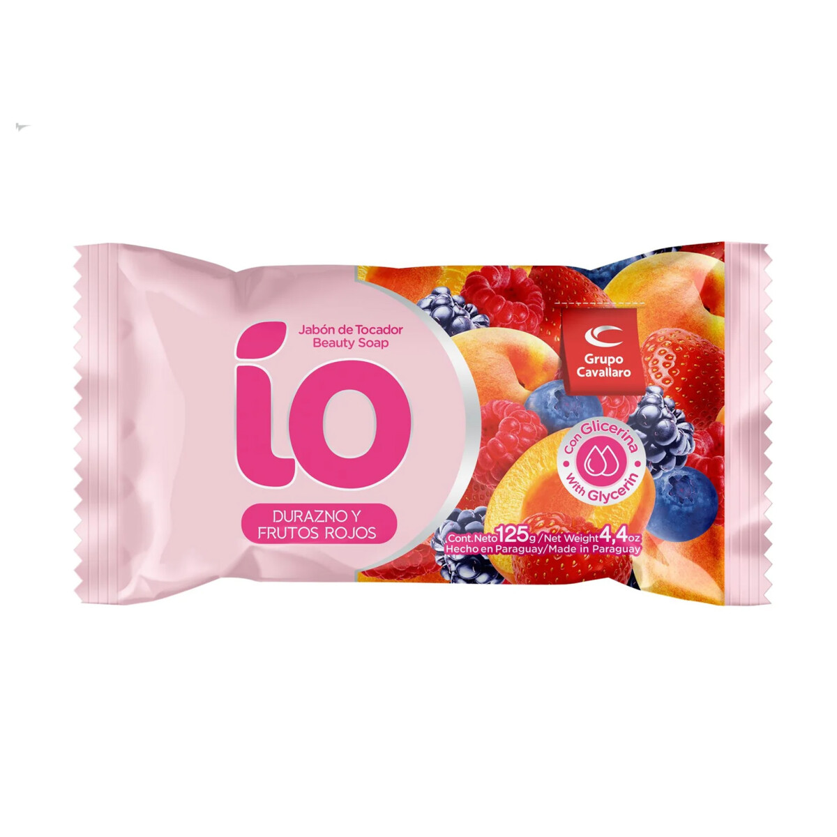 Jabón de Tocador IO 125grs - Durazno y Frutos Rojos 